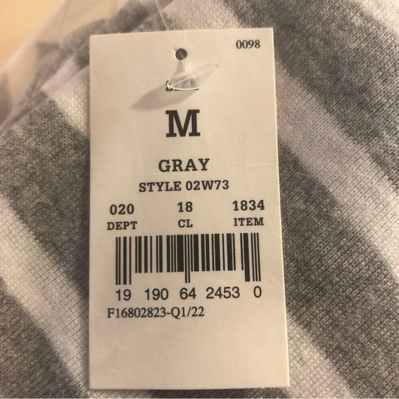 MENS 100% Cotton Pajama Set Gray and White Striped Size M New in open packaging - Picture 13 of 13